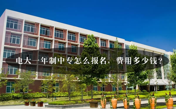 电大一年制中专怎么报名，费用多少钱？