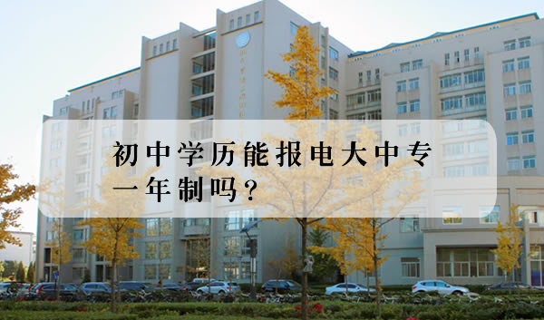 初中学历能报电大中专一年制吗