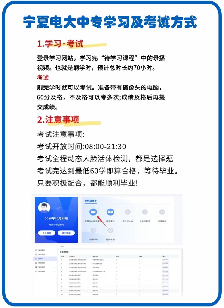 宁夏电大中专的学习及考试方式